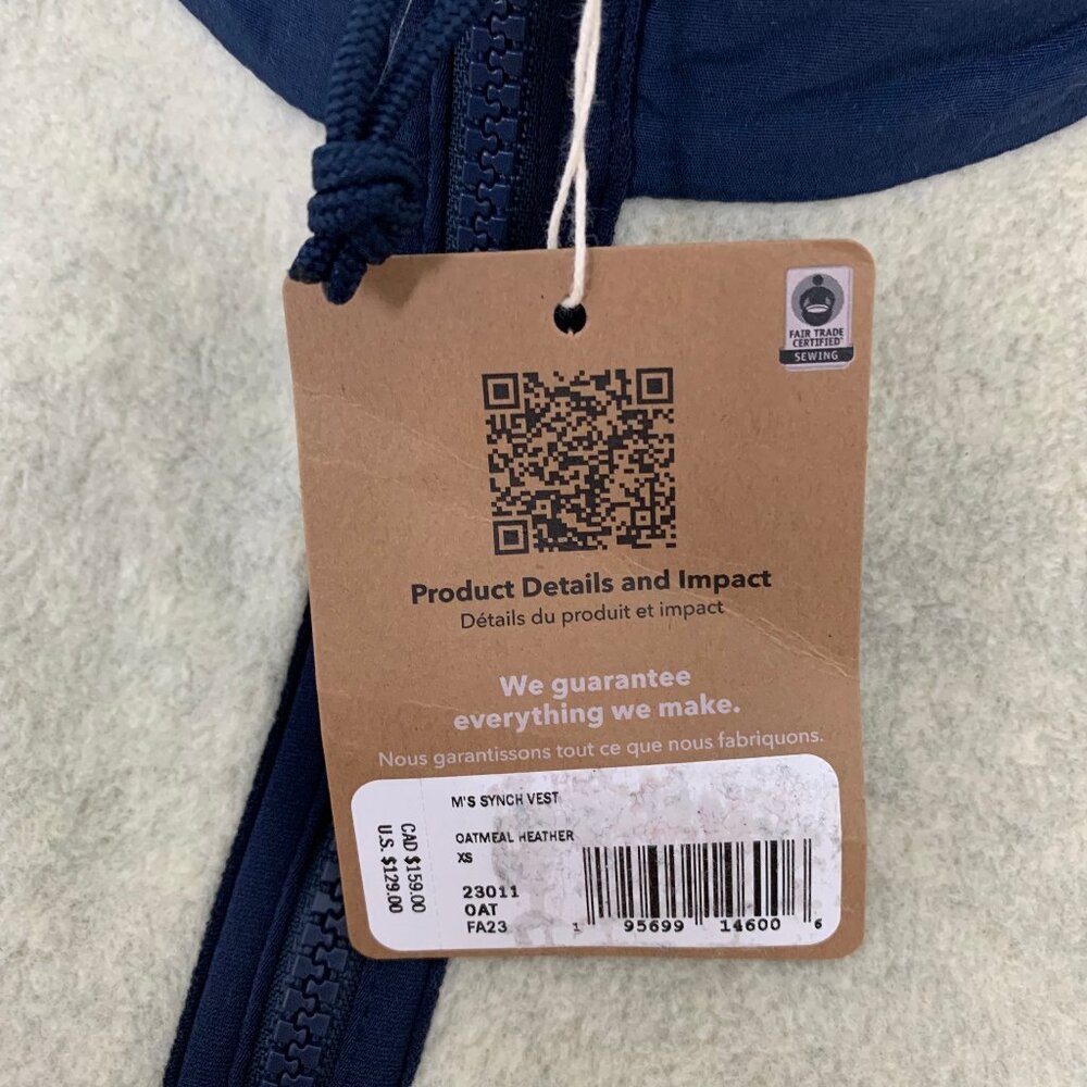 Patagonia Men's Synchilla Vest Oatmeal Heather XS - Picture 5 of 8